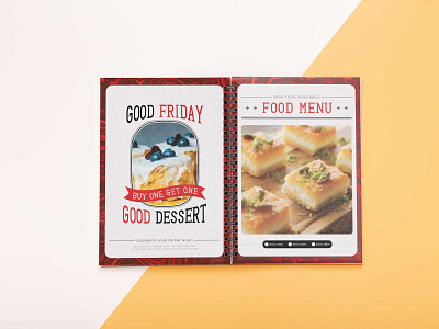 Modern Restaurant Book Menu Design Template