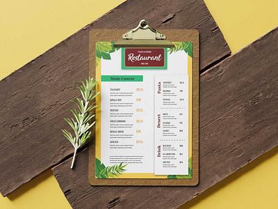 Jungle Cafe Menu Design Template