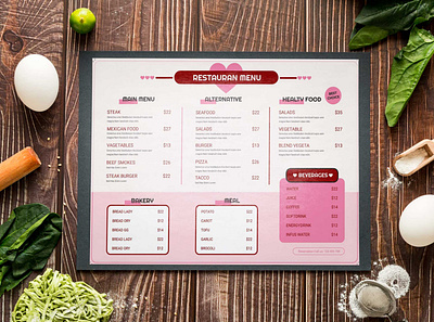 Valentine Romantic Menu Design Templates branding design illustration logo