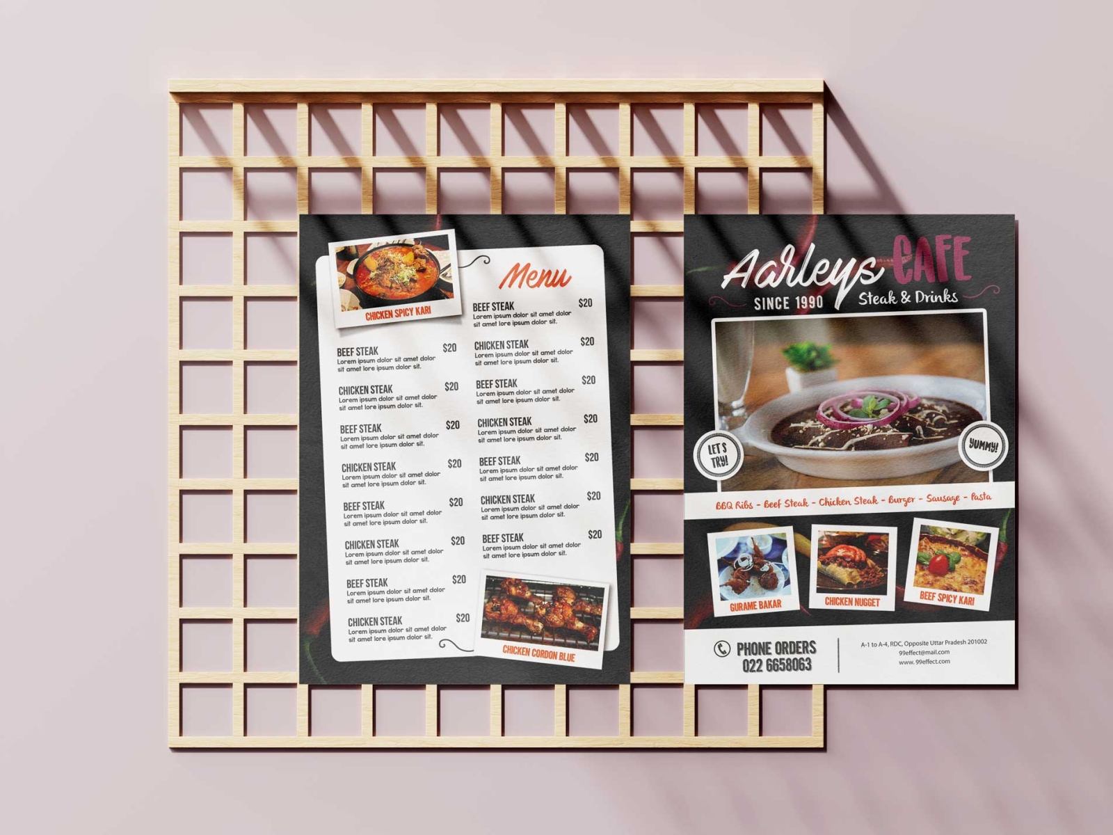 Dribbble Minimalist Grill Menu Design Template 2 By Anuj Kumar