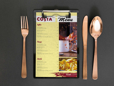 Costa Cafe Menu Design Template branding design illustration logo