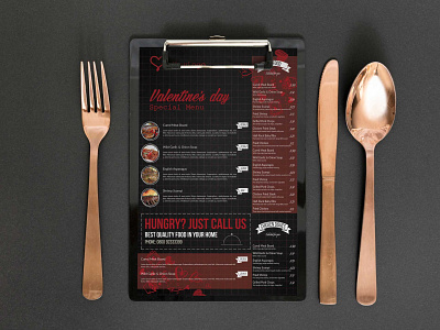 Valentine Grid Menu Design Template