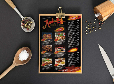 Grill Kebabs Menu Design Template branding design illustration logo vector