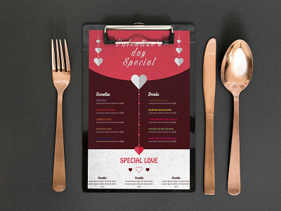 Italian Valentino Restaurant Menu Design Template