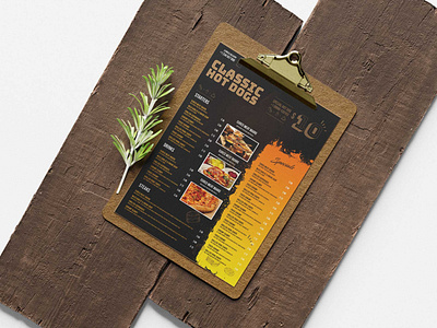 Hot Dog Cafe Menu Design Template