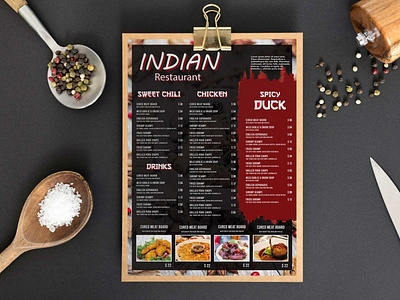 Indian Spice Menu Card Design Template