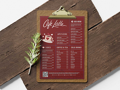 Line Cafe Menu Design Template