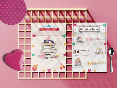 Heart Bakery Menu Design Template