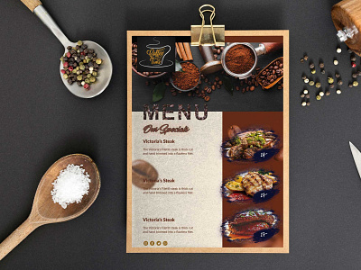 Meat Cafe Food Menu Design Template branding design illustration logo vector