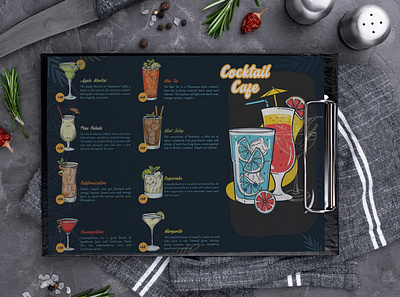 Cocktail Cafe Menu Design Template branding design illustration logo vector