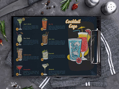 Cocktail Cafe Menu Design Template