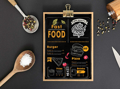 Fast Food Restaurant Menu Design Template branding design illustration logo vector