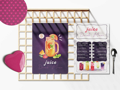 Juice Cocktail Menu Design Templates branding design illustration logo vector