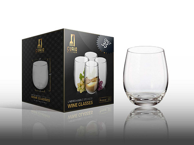 Premium Wine Glass Packaging Mockup