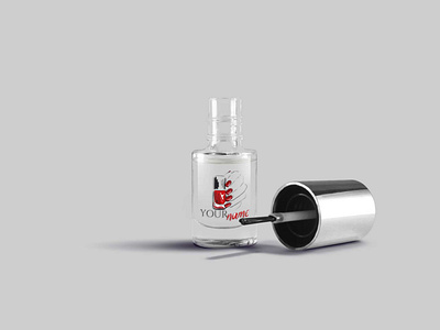 Transparent Cosmetic Bottle Mockup