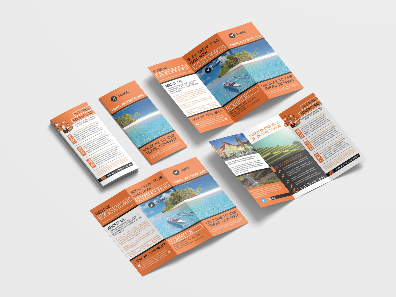 Beautiful Travel Vacation Tri Fold Brochure Design Templates by Anuj ...