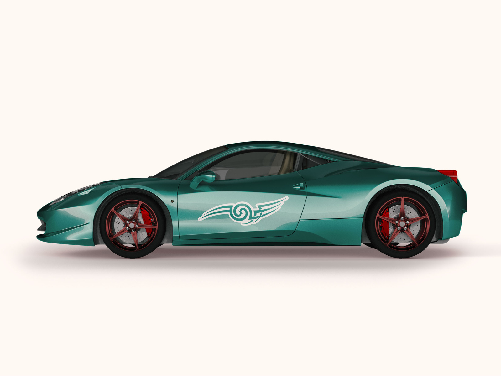 Free Green Ferrari Car Side Mockup by Anuj Kumar on Dribbble