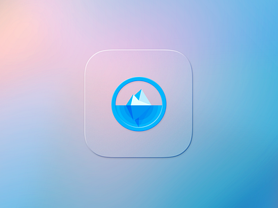 App Icon app blue blurry ice berg icon interface iphone logo transparent ui ux vector