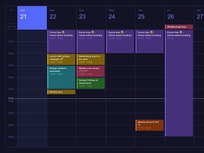 Calendar app calendar calendar design darkmode events productivity ui web