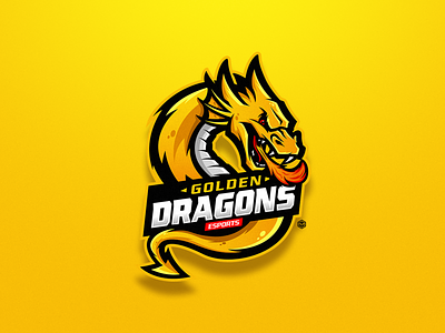 GOLDEN DRAGONS branding design dragon esports gamer gaming illustration logo mascot logo sports yellow