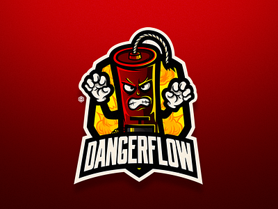 DYNAMITE #DANGERFLOW angry brand branding design dynamite esports gaming icon illustration logo mascot mascot esports mascot logo puerto rico red vector