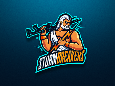 STORM BREAKERS brand branding cod design esports gamer gaming graphic design icon illustration logo logo inspiration mascot logo shooter sniper storm vector zeus