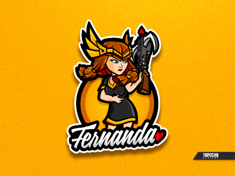FERNANDA women queen mascot logo logo gaming logo esport logo illustration girl gaming logo gaming gamer esports esport logo clash of clans brand body artwork art archer