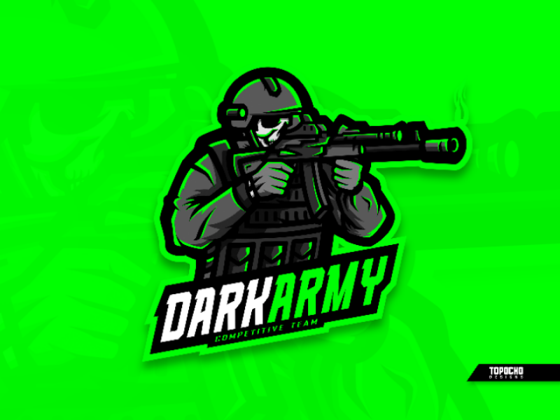 DARK ARMY skull soldier vector sports sport logo sport mascot logo mascot design logo insporation logo gaming logo game logo mascot illustration icon esports esport design brand artwork