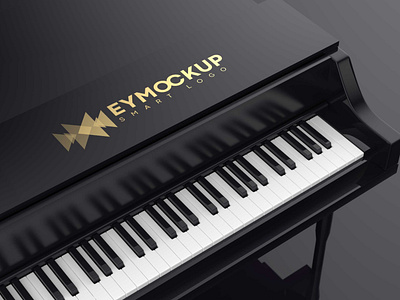 Free Black Piano Logo Mockup