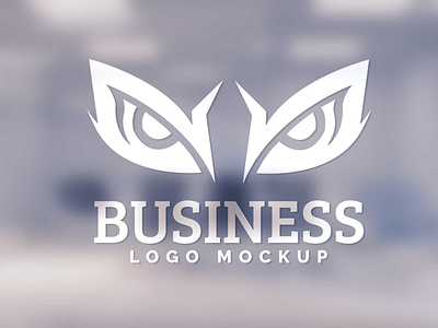 Free Blur Glass Wall Logo Mockup