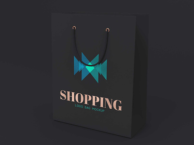 Free Dark Shopping Bag Logo Mockup