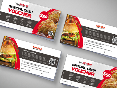 Isometric Burger Gift Voucher Design Template