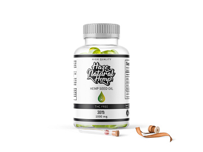 Cbd Capsules Small Bottle Label Mockup