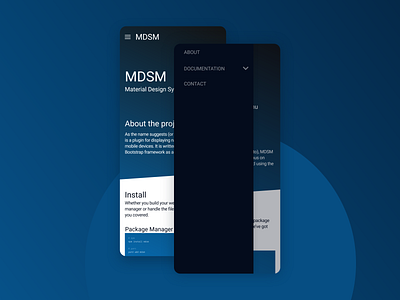 MDSM - Material Design System Menu - Dark Theme design homepage plugin ui webdesign webdev webui