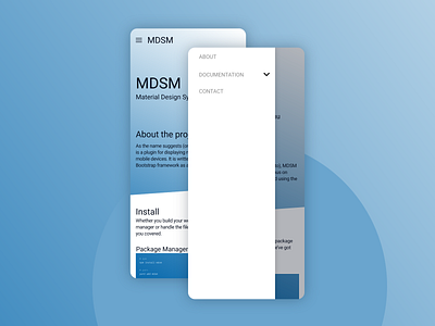 MDSM - Material Design System Menu - Light Theme adobexd design homepage jquery landingpage mobile plugin responsive design ui webdesign website
