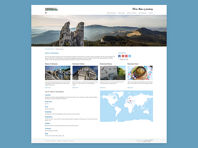 About Romania (Uncover Romania) about page design romania travel agency ui website