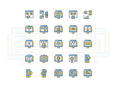 SEO icon set design filled outline graphic design icon icon design icon set iconography illustration seo ui vector