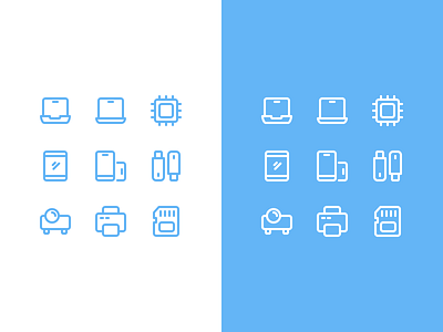 Device icon set design graphic devices icon icon design icon set iconography illustration outline technology technology icons ui vector