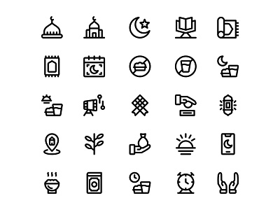 Ramadan icon set