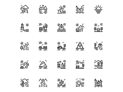 Landscape icon set