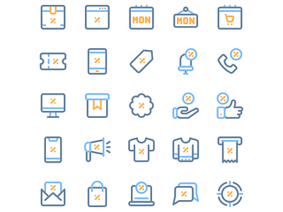 Cyber monday icon set