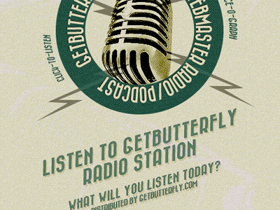 getButterfly Online Radio Poster poster retro vintage