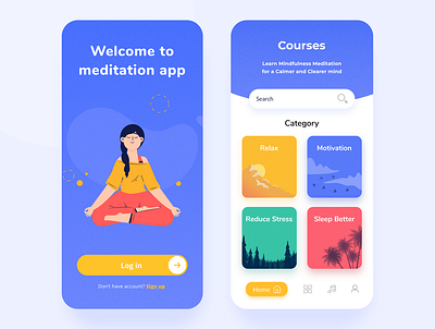 Meditation App app branding creative design designer foster ios iphone meditation mobile mobileapp relax sleep socialmedia ui uidesign ux uxdesign webdesigner yoga