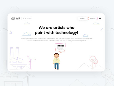 Leo9 studio - Team page branding clean graphics illustration line art typography ui ux vector vector art