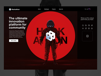 Hackathon branding concept branding design challange design hightech landing page layoutdesign logo product technology typography typography design uiuxdesign website