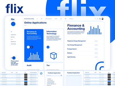 Flix - Internal Online System for Financial Firm application application design branding concept branding design concept logo typography ui uiuxdesign website