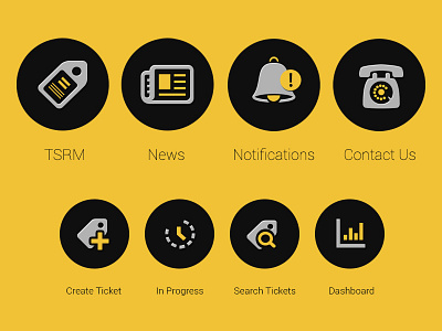 Icons set for mobile App app icons iphone icons mobile ticketing system yellow