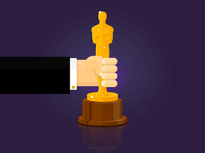 Oscars Winner award fist flat grab hand holding nominee oscar oscars prize statue winner