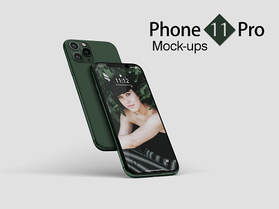 iPhone 11 Pro Mockup 11 pro app application business design device display glossy green icons ios iphone iphone 11 layered mockup new photoshop preview print product