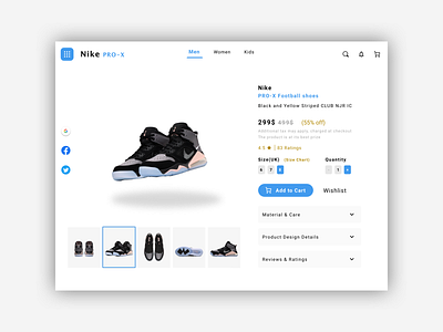 Product Details page for E-Commerce Site design ui ux